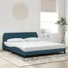 Image de Cadre De Lit Avec Tête De Lit Dover Bleu 180x200cm Velours Vidaxl