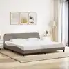 Image de Cadre De Lit Dover Taupe 200x200 Cm Tissu Vidaxl