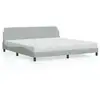 Image de Vidaxl cadre de lit dover gris clair 200x200 cm velours