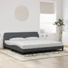 Image de vidaXL Cadre de lit Dover gris foncé 200x200 cm velours 373253
