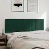 Image de Coussin De Tête De Lit Hanko Vert Foncé 160 Cm Velours Vidaxl
