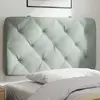 Image de Coussin De Tête De Lit Gris Clair 80 Cm Velours Vidaxl