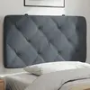 Image de Coussin De Tête De Lit Gris Foncé 80 Cm Velours Vidaxl