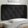 Image de Coussin De Tête De Lit Noir 100 Cm Velours Vidaxl