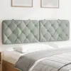 Image de Coussin De Tête De Lit Gris Clair 160 Cm Velours Vidaxl