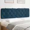 Image de Coussin De Tête De Lit Bleu 160 Cm Velours Vidaxl