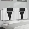 Image de Coussin De Tête De Lit Viana Noir Et Blanc 120 Cm Similicuir Vidaxl