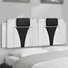 Image de Coussin De Tête De Lit Viana Blanc Et Noir 140 Cm Similicuir Vidaxl