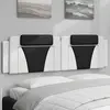 Image de Coussin De Tête De Lit Viana Blanc Et Noir 180 Cm Similicuir Vidaxl