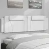 Image de Coussin De Tête De Lit Viana Blanc 183 Cm Similicuir Vidaxl