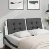Image de Coussin De Tête De Lit Zadar Noir Et Blanc 120 Cm Similicuir Vidaxl