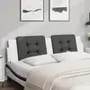 Image de Coussin De Tête De Lit Zadar Noir Et Blanc 180 Cm Similicuir Vidaxl