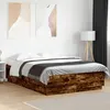 Image de Cadre De Lit Avec Led Sans Matelas Chêne Fumé 140x200 Cm Vidaxl