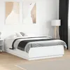 Image de vidaXL Cadre de Lit avec Lumières LED Lit Double avec Sommier à Lattes Lit Adulte de Chambre Moderne Blanc 135x190 cm 3209646