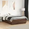 Image de Cadre De Lit Avec Led Sans Matelas Chêne Marron 135x190 Cm Vidaxl