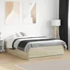 Image de vidaXL Cadre de lit avec LED sans matelas chêne sonoma 120x190 cm 3209655