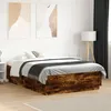Image de Cadre De Lit Avec Led Sans Matelas Chêne Fumé 120x190 Cm Vidaxl