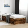 Image de vidaXL Cadre de Lit Lit Simple avec Sommier à Lattes Lit Adulte Meuble de Chambre à Coucher Moderne Chêne Fumé 90x200 3209727