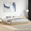 Image de Cadre De Lit Avec Led Sans Matelas Chêne Sonoma 200x200 Cm Vidaxl