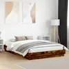 Image de Cadre De Lit Avec Led Sans Matelas Chêne Fumé 140x200 Cm Vidaxl
