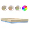 Image de Vidaxl cadre de lit avec led sans matelas chêne sonoma 135x190 cm