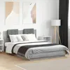Image de vidaXL Cadre de Lit avec Tête de Lit Lit Double avec Sommier à Lattes Lit Adulte de Chambre Moderne Sonoma Gris 140x200 3209924