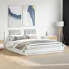 Image de Cadre De Lit Avec Led Sans Matelas Blanc 200x200 Cm Vidaxl