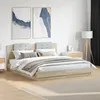 Image de Cadre De Lit Avec Led Sans Matelas Chêne Sonoma 200x200 Cm Vidaxl