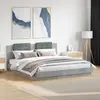 Image de Cadre De Lit Avec Led Sans Matelas Gris Béton 200x200 Cm Vidaxl