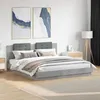 Image de vidaXL Cadre de lit avec LED sans matelas gris béton 200x200 cm 3209985