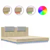 Image de Vidaxl cadre de lit avec led sans matelas chêne sonoma 160x200 cm