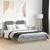 Image de Cadre De Lit Avec Led Sans Matelas Gris Béton 150x200 Cm Vidaxl