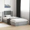 Image de Cadre De Lit Avec Led Sans Matelas Gris Béton 100x200 Cm Vidaxl