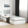 Image de vidaXL Cadre de Lit avec Tête de Lit et Lumières LED Sommier à Lattes Lit Simple Lit Adulte de Chambre à Coucher 3210031