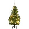Image de Sapin De Noël Artificiel Articulé 150 Led Et Boules 120 Cm Vidaxl