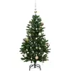 Image de Vidaxl sapin artificiel articulé 150 led et boules 120 cm