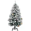 Image de Vidaxl sapin artificiel articulé 150 led et boules 120 cm