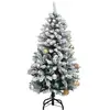 Image de Vidaxl sapin artificiel articulé 150 led et boules 150 cm