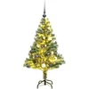 Image de Sapin De Noël Artificiel 150 Led&boules&neige Floquée 150 Cm Vidaxl