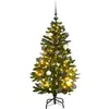 Image de Sapin De Noël Artificiel Articulé 150 Led Et Boules 120 Cm Vidaxl