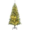 Image de Sapin De Noël Artificiel 300 Led&boules&neige Floquée 210 Cm Vidaxl
