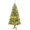 Image de Sapin De Noël Artificiel 300 Led&boules&neige Floquée 240 Cm Vidaxl