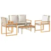 Image de vidaXL Salon de Jardin avec Coussins 4pcs Sièges de Patio Ensemble de Meubles Mobilier de Terrasse Extérieur mélange 365859