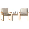 Image de vidaXL Ensemble de Bistro et Coussins 3 pcs Table et Chaises Ensemble de Meubles de Jardin Mobilier dExtérieur Mélange 365861