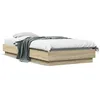 Image de vidaXL Cadre de Lit Sommier à Lattes Lit Simple Lit Adulte de Chambre à Coucher Intérieur Moderne Chêne Sonoma 100x200 839597