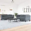 Image de Ensemble De Canapés 2 Pcs Gris Foncé Velours Vidaxl
