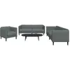 Image de Ensemble De Canapés 3 Pcs Gris Foncé Tissu Vidaxl