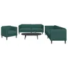 Image de vidaXL Ensemble de canapés 3 pcs vert foncé tissu canapé siège de canapé canapé relax canapé confort fauteuil de 3209233