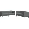Image de Ensemble De Canapés 2 Pcs Gris Foncé Tissu Vidaxl