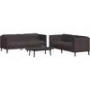 Image de Ensemble De Canapés 2 Pcs Marron Foncé Tissu Vidaxl